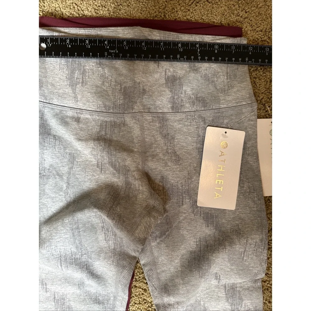 Athleta XS Elation Capri Burgundy & Organic Cotton Be Present Capri Gray NWT